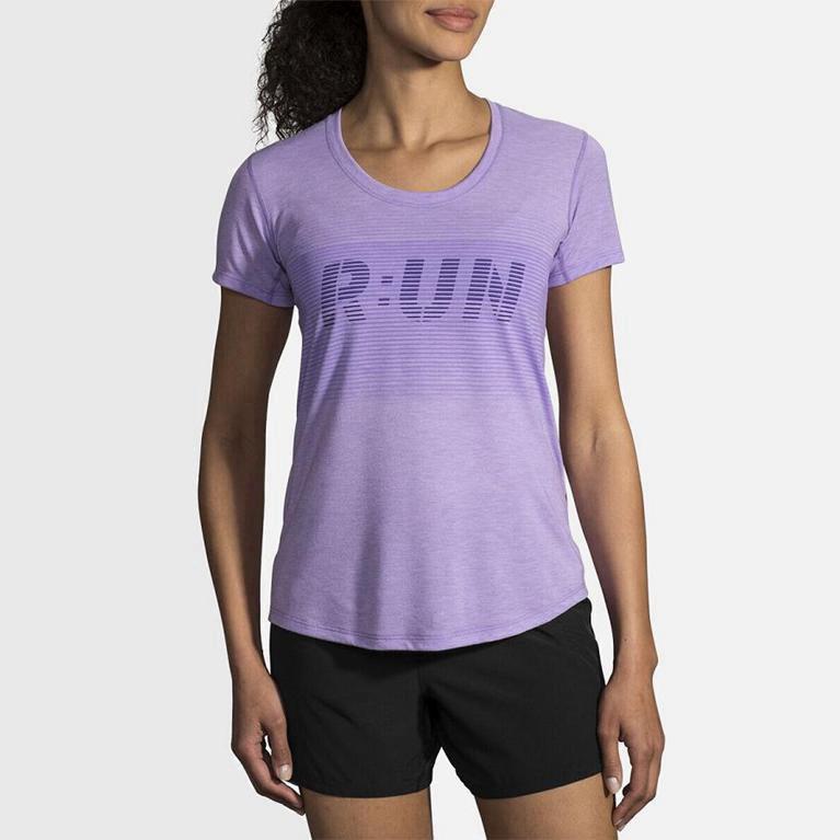 Regata De Corrida Brooks Distance Graphic Feminino Brasil - Roxo (26493FKVO)